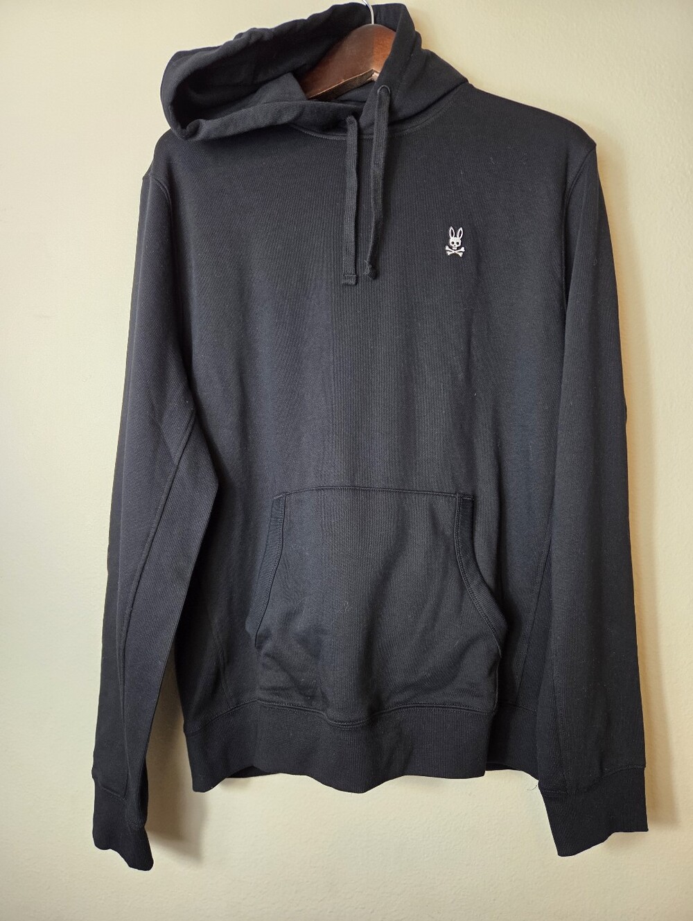 Psycho Bunny Men's Hoodie Sweatshirt Large New With Tag Black Chest Logo